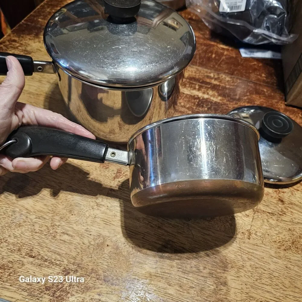 Vintage! 1801 Revere Ware 1 Qt Saucepan Pot w/Lid Copper Bottom